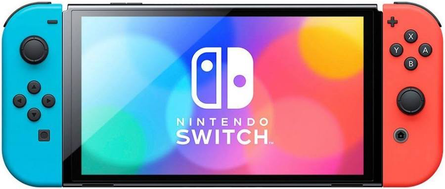 Nintendo Switch with Neon Blue & Red Joy-Con